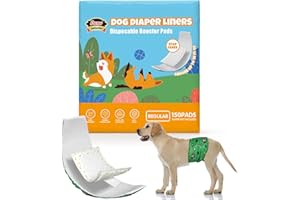 Dono Wkładki do pieluszek dla psów płci męskiej i żeńskiej, 150 szt., jednorazowe wkładki na nietrzymanie moczu do opasek na brzuch i spodnie dla psów, super miękkie i chłonne dla psów w upałach