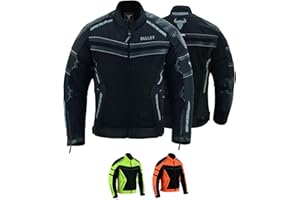 BULLDT Motorradjacke Herren sommer mit abnehmbar CE-Protektoren & Thermo-Futter - leichte Sommerjacke ATV Quad Scooter mit Tech-Mesh-Netz 360° Sicherheits-Reflektoren & Zipper-Taschen