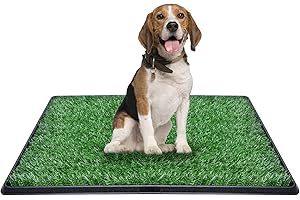 PICK FOR LIFE Bac de toilette pour chien avec herbe artificielle, bac à litière portable pour intérieur/extérieur, fausse herbe pour chiens, facile à nettoyer, réutilisable, amovible (51 x 76 cm)