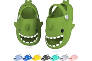 WUYISTAR Pantofole da squalo per bambini Ragazzi Ragazze Pantofole Squalo Antiscivolo Sandali da doccia per la spiaggia Scarpe da doccia per piscina con infradito Rosa Blu Verde Menta Grigio Giallo Verde