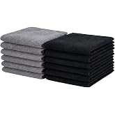 Solyxis Microfibre Cloths 40 x 40 cm, Pack of 12 Kitchen Towels | Reusable Microfiber Cleaning Rags, Dark Dish Cloths, Microf