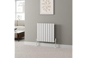 DuraTherm® 600 x 604mm White Horizontal Designer Radiator Single Column Flat Panel Modern Modern Central Heating Panels Bathroom Radiators