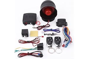 TKSE Sistema De Seguridad para Automóvil, Sistema De Protección De Seguridad De Alarma De Automóvil Universal Entrada Sin Llave con 2 Controles Remotos Sirena