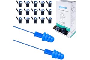 ANDANDA PAMPAS Bouchons d'Oreille à Cordon, Lot de 100 Paires, Protection Auditive Antibruit SNR 33dB, TPR, Paquet Individuel, Boules Quies Pour Sommeil, Voyager, Étudier, Construction