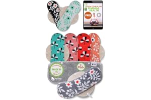 Natissy Salvaslip Reutilizable; 7-Pack (M) Salvaslip Algodón Orgánico Hechas EN LA UE; Compresas Lavables Sanitarias sin PUL; Salvaslip Tela para el Uso Diario y Flujo Blanco, NO para menstruación