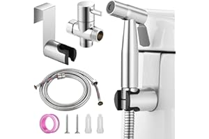 Mornwaen Handheld Bidet Sprayer Kit,Stainless Steel Bidet Attachment for Toilet,Adjustable High Pressure Jet Sprayer for Feminine Hygiene Pet Bath and Bathroom Cloth Diaper Cleaning