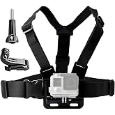 VVHOOY Chest Harness Mount Adjustable Camera Chest Strap with J Hook Compatible with Gopro Hero 13 12 11 10 9 8 7, AKASO EK70