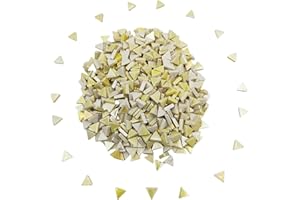 BTMIEY Piastrelle per mosaico in ceramica a triangolo equilaterale da 0,5 kg, 800 pezzi di piastrelle a mosaico iridescenti, per mosaico fai da te, decorazione per casa ed esterni (giallo chiaro arcobaleno)