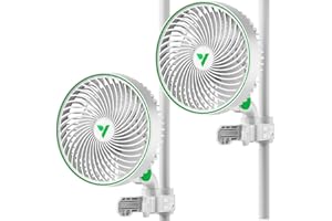 VIVOSUN AeroWave E6 Grow Tent Fan 6”, EC Motor, Smart Wifi Control, US Patented Auto Oscillating Clip fan, IP54, Strong Airflow but Quiet for Hydroponic Ventilation Circulation 2-Pack