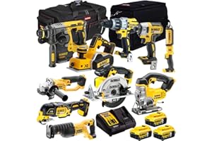 Dewalt 18V Li-ion 10 Piece Cordless Power Tool Kit with 3 X 5Ah Batteries & Charger DCKT4T710P4T- Monster Power Tool Kit- Combo Kit- 18V Cordless Power Tool Kits- Mega Power Tool- Dewalt kit