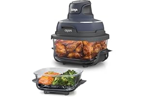 Ninja CRISPi Portable Air Fryer, 3.8L, 4-in-1: Air Fry, Roast, Keep Warm, Recrisp, Space Saving Compact Design, 2x Removable Glass Containers & Lids, 1700W, Cyber Space Blue FN101UKGY