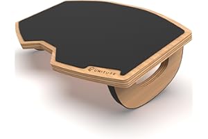 ‎UNITURE UNITURE® [NEU] Holz Fußstütze Schreibtisch Beinablage [Designed in Deutschland] Rutschfeste Fußablage Schreibtisch mit Wippfunktion - Bequemer Fußhocker fürs Büro - Footrest als Homeoffice Zubehör