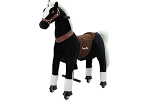Sweety Toys 7325 Reittier gross Pferd BLACKY auf Rollen für 4 bis 9 Jahre - RIDING ANIMAL