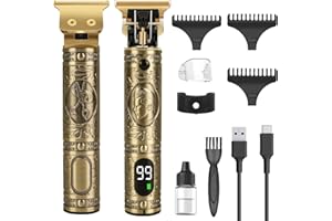 CKCLR Maquina Cortar Pelo, Cortapelos Hombre Profesional con LED Pantalla, 3 Peines-guía Recortadora de Barba, Cuchilla impermeable IPX7 Máquina para Cortar el Pelo para Barba