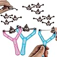 Azonee 2Pcs Popular Catapult Poo Slingshot with 12pcs Poop Bullets, Venting Tricky Poop Slingshot Stress Relief Toy, Novetly Smiling Poop Face Emoticon Outdoor Toy for Kids and Adults