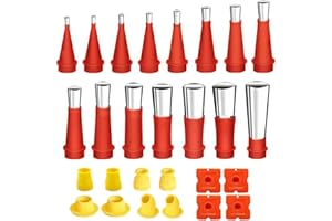 PUEDNO 27 Stück Edelstah Dichtungsdüse Set, Dichtmittel Abdichten Silikon mit Gummidüse, Applikator Abdichten Düsen für Badezimmer Boden Ecke Küche Raum