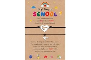 VU100 Back to School Gifts Mother Daughter/Son Bracelets Gifts Heart/Dinosaur Bracelets First Day of School Gifts Separation Anxiety Gift for Girls Boys Granddaughter Grandson