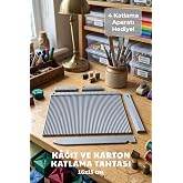 Kağıt ve Karton Katlama Tahtası 16x15 cm | Skorlama Panosu | Davetiye, Kutu ve Scrapbook Katlama Aparatı | Gri | Plastik
