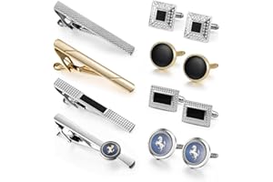Wynameleri Classic Cufflinks and Tie Clips Set for Men Business Wedding, Happy Fathers Day Decor Accessory for Business, Birthday, Personalised Cufflinks for Men, Tie Pin And Cufflink Set