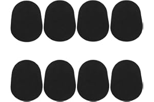 INSPUTOL 8 Stück Mundstückpolster für Alt-, Tenorsaxophon- und Klarinetten-Mundstücke, ovale Gummi-Mundstück-Patches, Pads, Schwarz