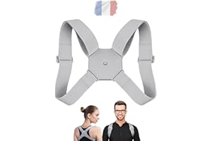 NP'MED Correcteur de posture pour homme et femme | Redresseur de dos intelligent avec ceinture dorsale ajustable | Redresse le dos, les épaules et le cou | Idéal mal de dos