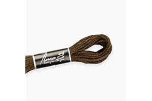 Luca-S Fil de coton toronné pour broderie à la main, écheveaux de 8 mètres, couleur 454/DMC 898/ancre 360, fil à broder, fil de point de croix