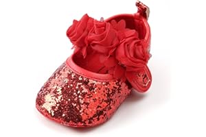 RVROVIC Baby Mädchen Mokassins Säugling Prinzessin Glitzern Premium Leichte weiche Sohle Prewalker Kleinkind Mädchen Schuhe