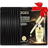 10-Pack 24K Gold Foil Facial Sheet Masks – Anti-Aging Formula with Collagen & Hyaluronic Acid