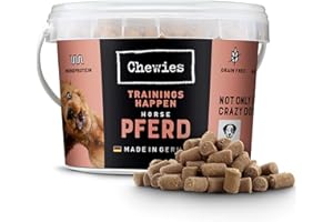 Chewies Trainingshappen Pferd - Monoprotein Snack für Hunde - 300 g - getreidefrei & zuckerfrei - Softe Leckerlies fürs Hundetraining - hypoallergen
