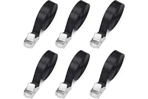 ROMON Sangles d'Arrimage 1M, Lot de 6 - Largeur 25MM, Avec Boucle, Charge Maximale 250kg - Pour Moto, Remorque, Porte-vélos