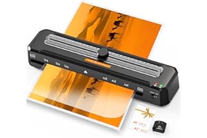 MAXDONE A3 Plastificatrice, Plastificatrice a Freddo e Caldo con 10 Sacchetti e Arrotondatore per angoli, 90s per riscaldarsi, Sistema a Doppio Rullo, Laminatrice per Scuola, Ufficio e Casa Documenti Foto