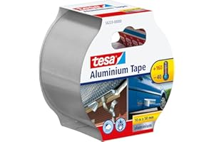 tesa Ruban Adhésif Aluminium – Bande Auto Adhésive en Aluminium pour la Réparation et l'Isolation de Surfaces Métalliques – Résistante Haute Température, Imperméable – 10 m x 50 mm