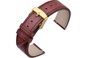 ANNEFIT Bracelet Montre 16mm 17mm 18mm 19mm 20mm 21mm 22mm, Bracelets de Remplacement Cuir à Libération Rapide pour Femme Homme