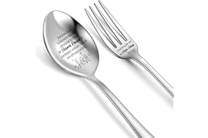 FCZIVA Mejor Amiga Sopa Cena Cuchara Tenedor Set Regalo De Cumpleaños Inspirador Cucharas De Café Grabadas Helado De Acero Inoxidable Postre Pastel Tenedores Amistad Apreciar Graduación Cuchara De Navidad