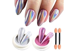 GZSYY Holografisches Nagel pulver Laser Holographic Nail Powder 2PCS Chamäleon Pigment Nail Regenbogen Glitter Staub Nail Art Pulver