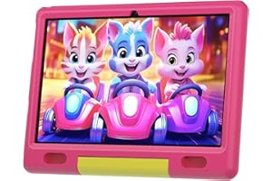 Freeski Kids Tablet 10 inch, Android 13 Tablet for Kids, Quad-Core Tablet, 6GB RAM+64GB ROM, 1280 * 800 IPS, WIFI, Bluetooth, 5MP+8MP, 5000mAh/Tablet Pc (Pink)