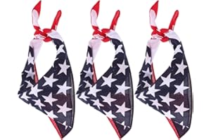 PRETYZOOM 3Pcs Amerikanische Flagge Bandana Stirnband USA Flagge Kopfbedeckung Unisex Cowboy Bandanas Patriotische Accessoires