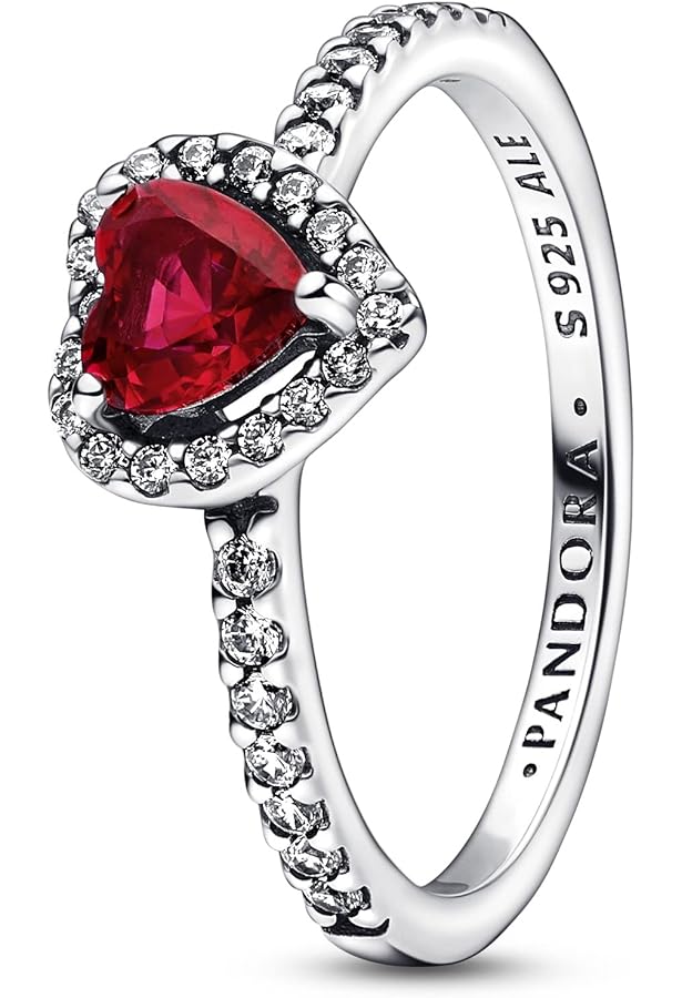 TOFBS Verheven hartvormige ringen, 925 sterling zilver, kubische zirkonia, statement, vriendschapsringen, verlovingsring, trouwringen, sieraden, cadeau voor dames en vrouwen, 56, Sterling zilver