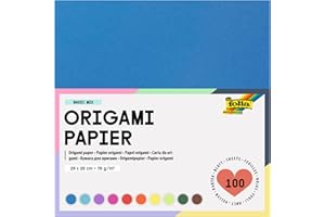folia 8920 - Faltblätter 20 x 20 cm, 70 g/qm, 100 Blatt sortiert in 10 intensiven Farben - ideal zum Papierfalten und für andere kreative Bastelarbeiten