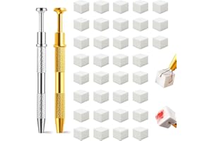 Eiito 100 Pieces Soft Nail Sponges for Ombre with 2 Gripper Pen, Aura Manicure Nail Art Tools (Silver+Gold)