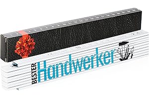 Robin Goods Metro Pieghevole Metro Pieghevole da 2 Metri in Regalo con la Scritta 'Bester Handwerker' Gift for Father's Day, Christmas, Birthday (Bianco - Motivo 6 - Bester Handwerker)
