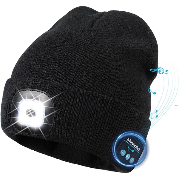 Cappello Con Luce LED E Bluetooth, Beanie Illuminato Multifunzione Per Musica E Avventure Notturne