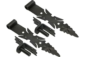 KOTARBAU® 2er Set Ladenband Schmiedeeisen mit Kloben 300 mm Türband Torband Türscharnier Torscharnier Scharnier Band Baubeschlag Torbeschlag Rostfrei Fensterladenband Pulverbeschichtet