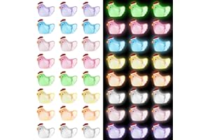 FADCAER 48 Pcs Mini Resin Luminous Chick Figurines, Glow in The Dark, Tiny Hen Miniature Ornaments, for Dollhouse Garden Statue Landscape Craft Easter Holidays Decorative (Multicolor Chick)