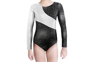 XiaoMoSha Body Ginnastica Artistica Bambina Manica Lunga/Senza Maniche Body Danza Bambina Body Ginnastica Ritmica per Bambine e Ragazze 2-14 Anni