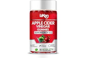 IZKAN Apple Cider Vinegar Gummies with Mother 1200mg –ACV Gummies - | Digestive Health, Energy, Immune and Metabolism Support | - with Vitamin B12, B6 & Beetroot & Pomegranate Vegan 60 Count (1X)