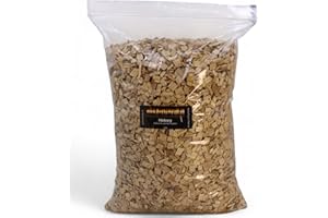 WWW.SMOKERHOLZ24.DE BBQ PLAG Hickory Woodchips Räucherchips 1000g (ca. 4 Liter) für den Kugelgrill Gasgrill oder Smoker BBQ Körnung (4-10mm) Naturholz aus PEFC-Forstwirtschaft - HACCP-Zertifiziert