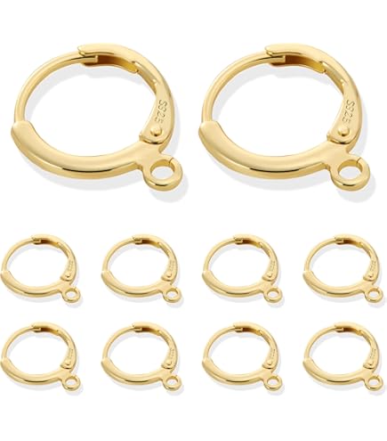 Ganci Per Orecchini A Leva In Argento Sterling 925 15x2 Mm - Foto 3