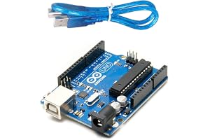 UNO R3 ATmega328P Development Board, CH340 Microcontroller, USB Programming Cable, 7.5cm Length