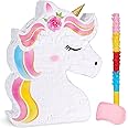 WERNNSAI Unicorn Pinata - Unicorn Party Supplies Pinata Bundle with Blindfold and Bat for Girls Kids Rainbow Unicorn Theme Birthday Party Game Decorations (40 x 31 x 8cm)